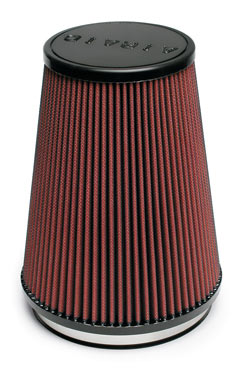 The AIRAID 250-324 cold air dam air intake kit includes a washable and reusable AIRAID 700-469 universal air filter.