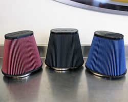 AIRAID air intake air filters include red SynthaFlow and red, black and blue SynthaMax filter media