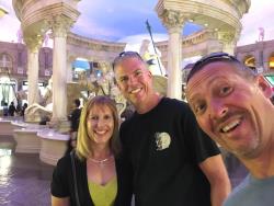 Shot of Chris with wife Lynda and Randy Johnson enjoying the hotels of Las Vegas during SEMA week