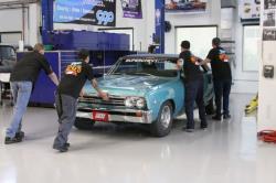 Photo of the W2W Team getting the '67 Chevelle ready to begin the pro-touring transformation