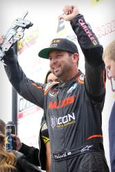 Jeremy McGrath, on the podium celebrating his win at Utah Motorsports Campus